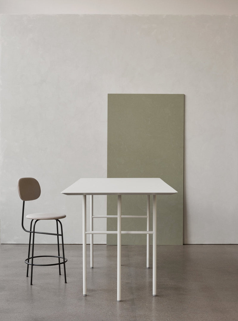 Afteroom Counter Chair Plus - Upholstered Seat & Back - Audo Copenhagen - Stools + Benches + Ottomans - Sierra Leather - Stone 1611 - HORNE