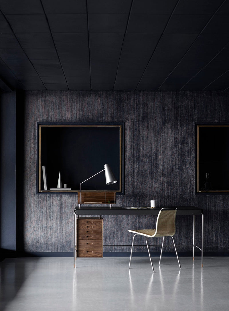 Modern, leather desk with drawers and a steel frame by Carl Hansen & Son
