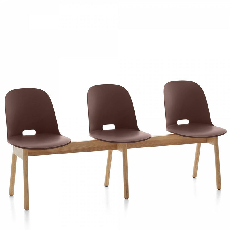 Alfi 3 - Seat High Back Bench - Emeco - Stools + Benches + Ottomans - Dark Brown - Ash - HORNE