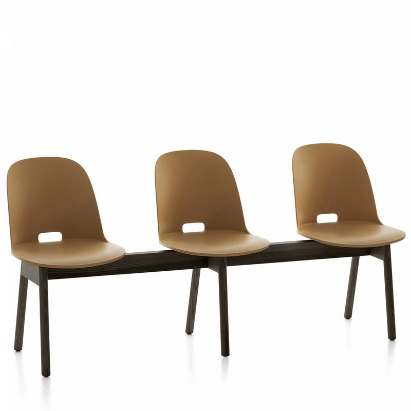 Alfi 3 - Seat High Back Bench - Emeco - Stools + Benches + Ottomans - Dark Brown - Ash - HORNE