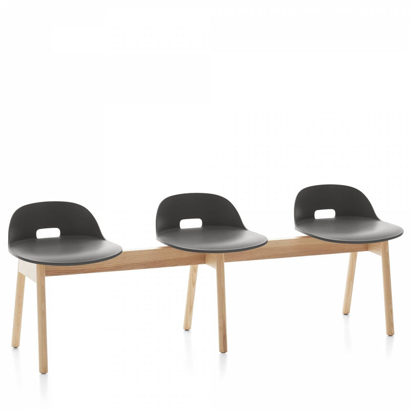 Alfi 3 - Seat Low Back Bench - Emeco - Stools + Benches + Ottomans - Dark Brown - Ash - HORNE