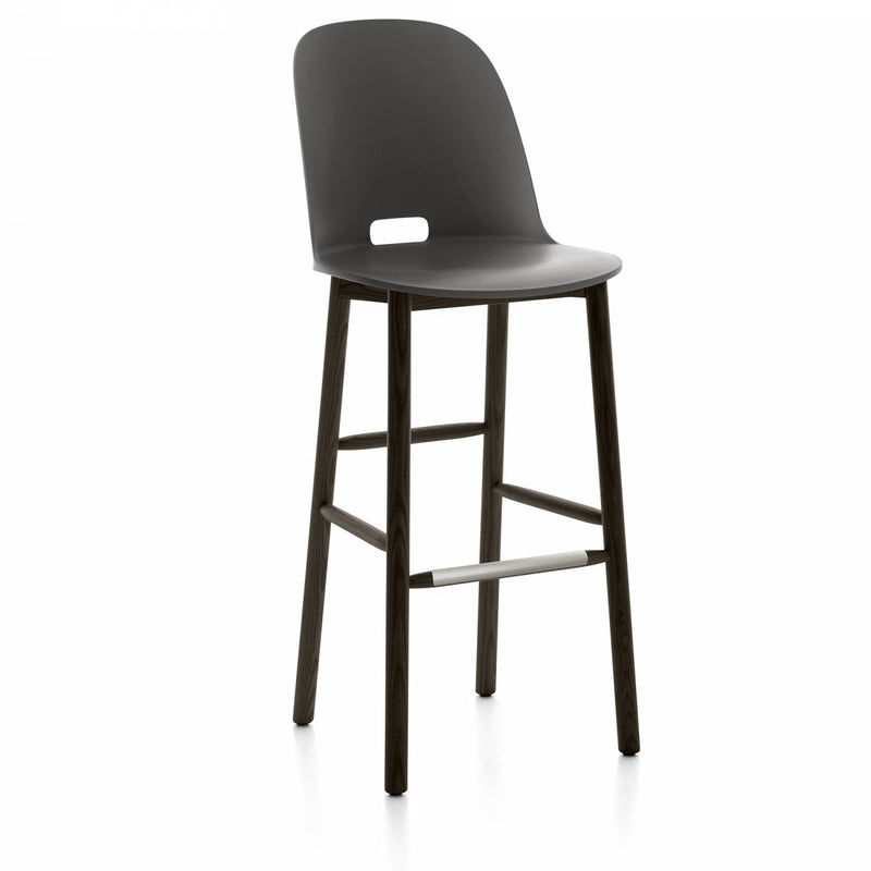 Alfi High Back Barstool - Emeco - Chairs - Dark Brown - Ash - HORNE