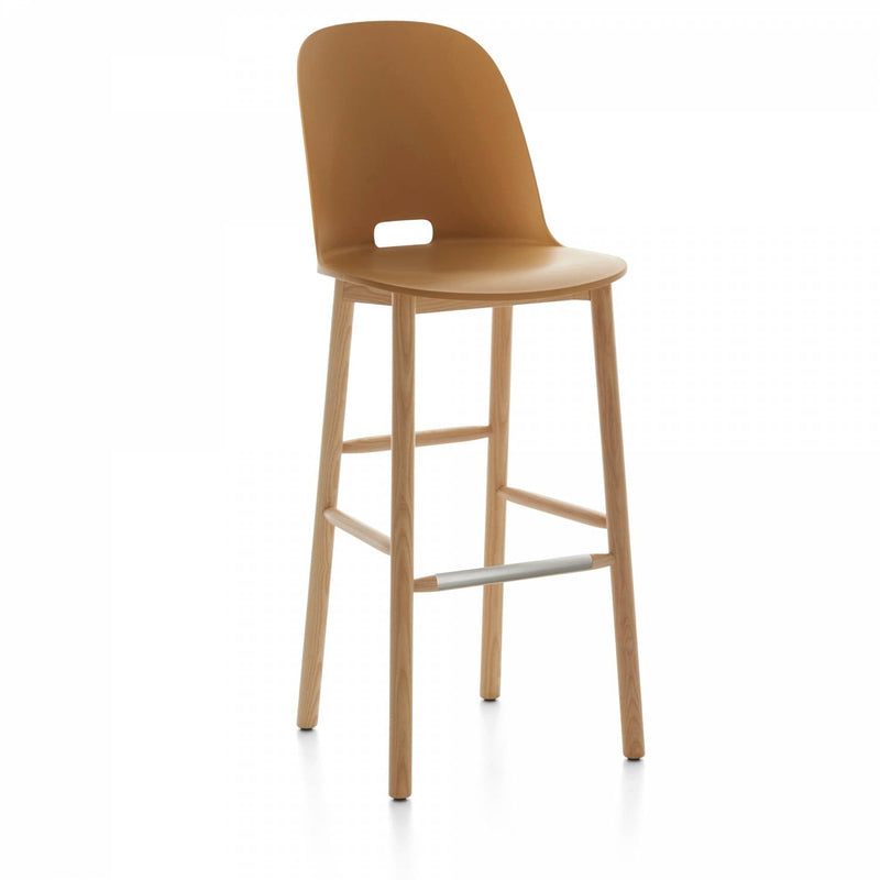 Alfi High Back Barstool - Emeco - Chairs - Dark Brown - Ash - HORNE