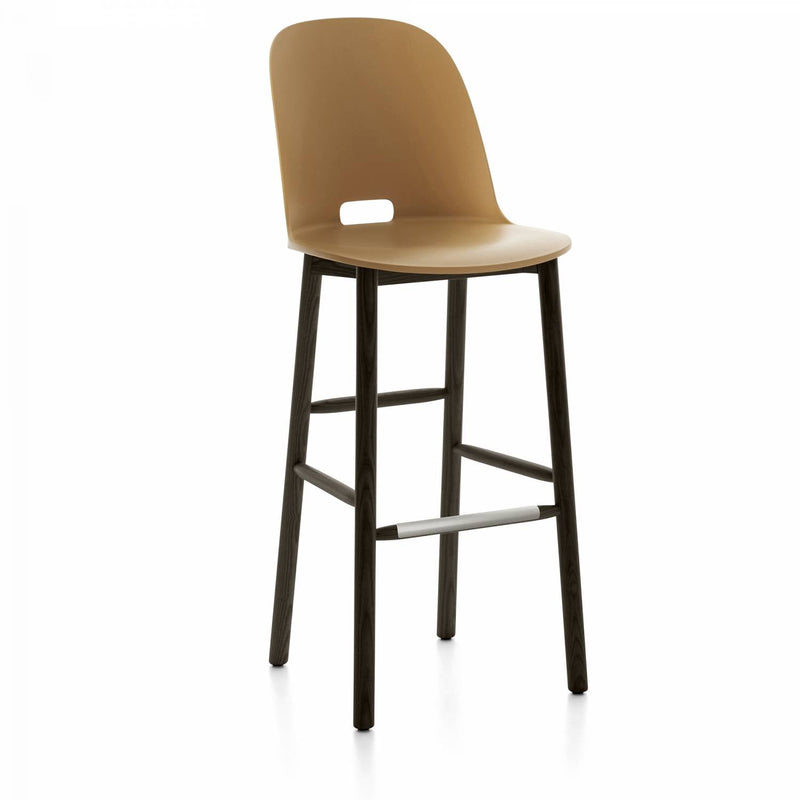 Alfi High Back Barstool - Emeco - Chairs - Dark Brown - Ash - HORNE
