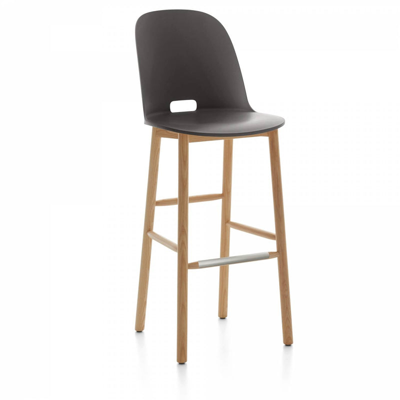 Alfi High Back Barstool - Emeco - Chairs - Dark Brown - Ash - HORNE