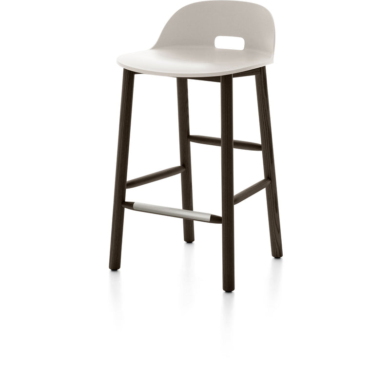 Alfi Low Back Counter Stool - Emeco - Stools + Benches + Ottomans - Dark Brown - Ash - HORNE