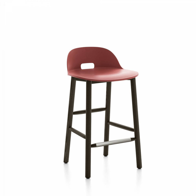Alfi Low Back Counter Stool - Emeco - Stools + Benches + Ottomans - Dark Brown - Ash - HORNE
