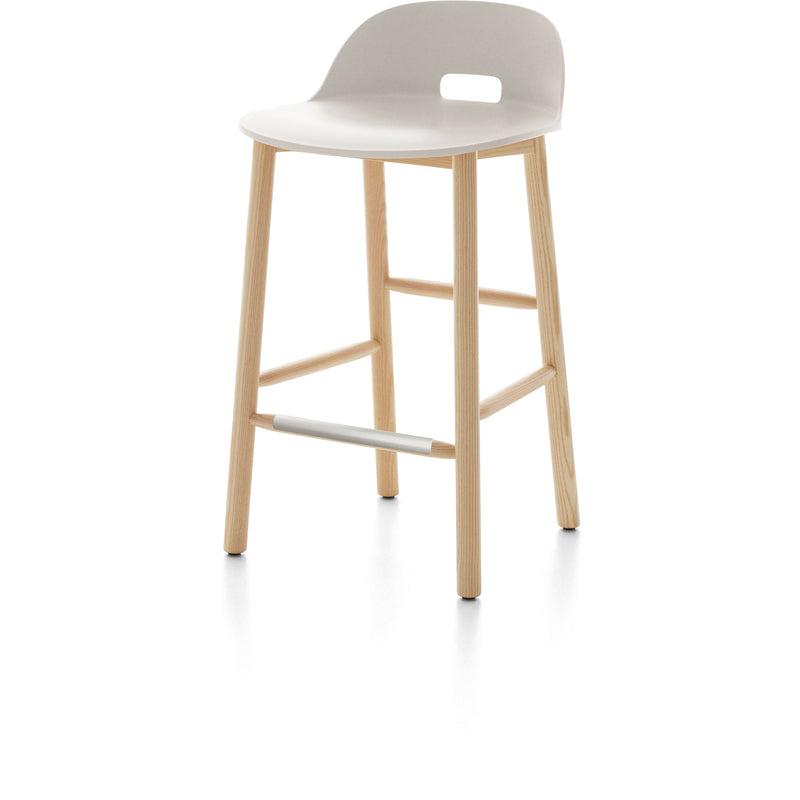 Alfi Low Back Counter Stool - Emeco - Stools + Benches + Ottomans - Dark Brown - Ash - HORNE