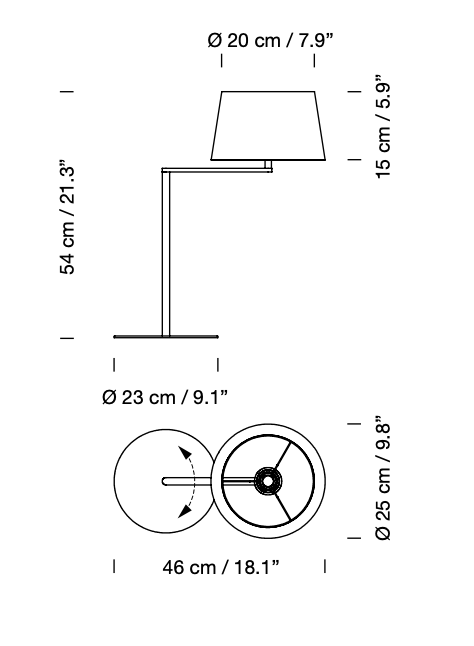 Americana Table Lamp - Santa & Cole - Table + Task - HORNE