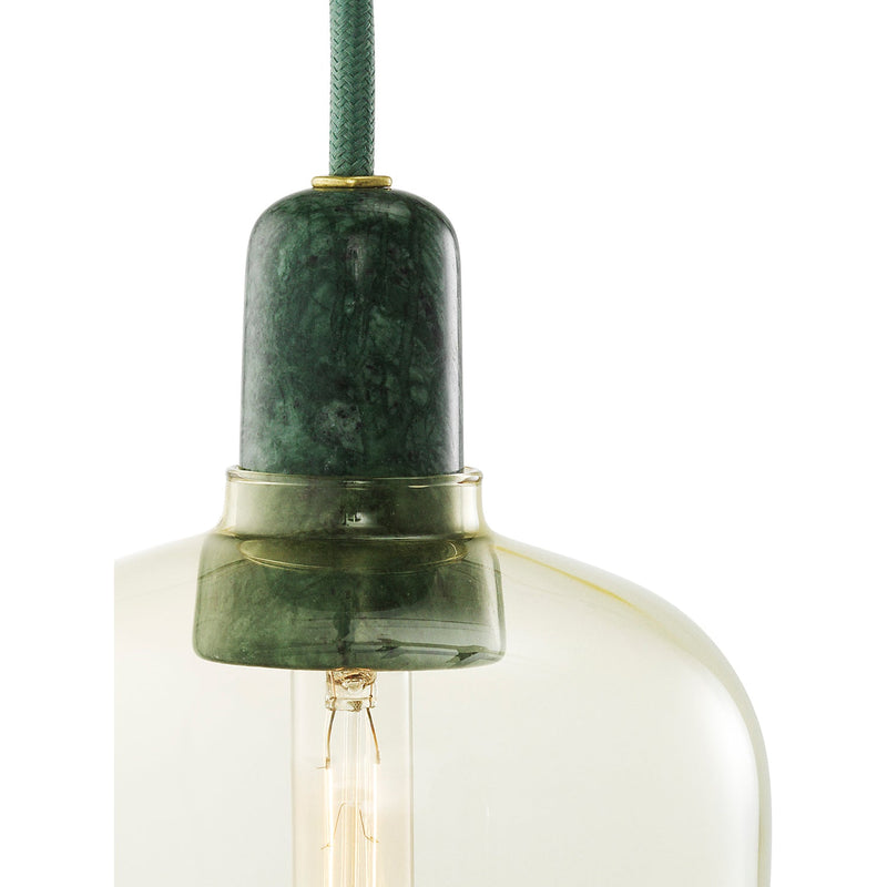 Amp Pendant Light - Small - Normann Copenhagen - Pendants - Gold Glass/Green Marble Socket Housing/Green Cord - No Bulb - HORNE