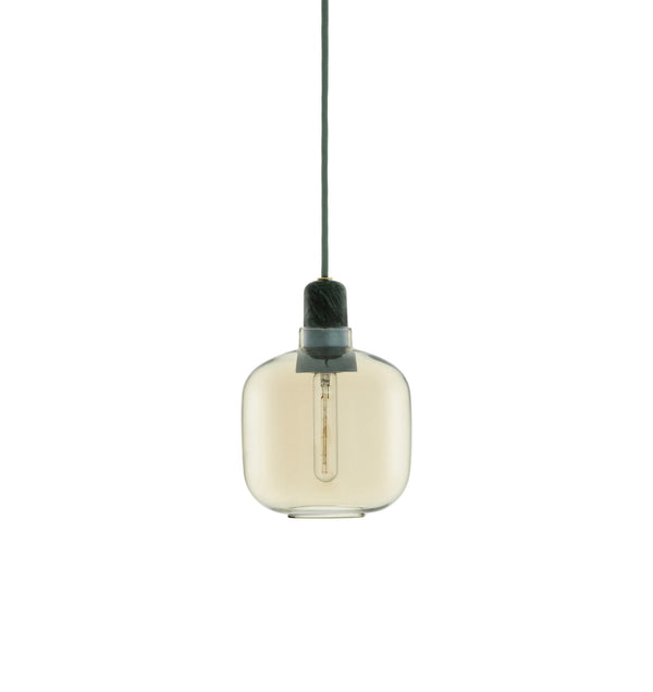 Amp Pendant Light - Small - Normann Copenhagen - Pendants - Gold Glass/Green Marble Socket Housing/Green Cord - No Bulb - HORNE