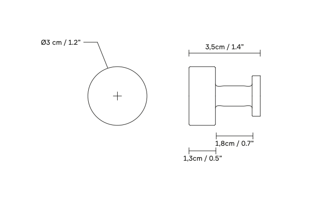 Angle Hook - Form + Refine - Shelving - Small - Raw Brass - HORNE