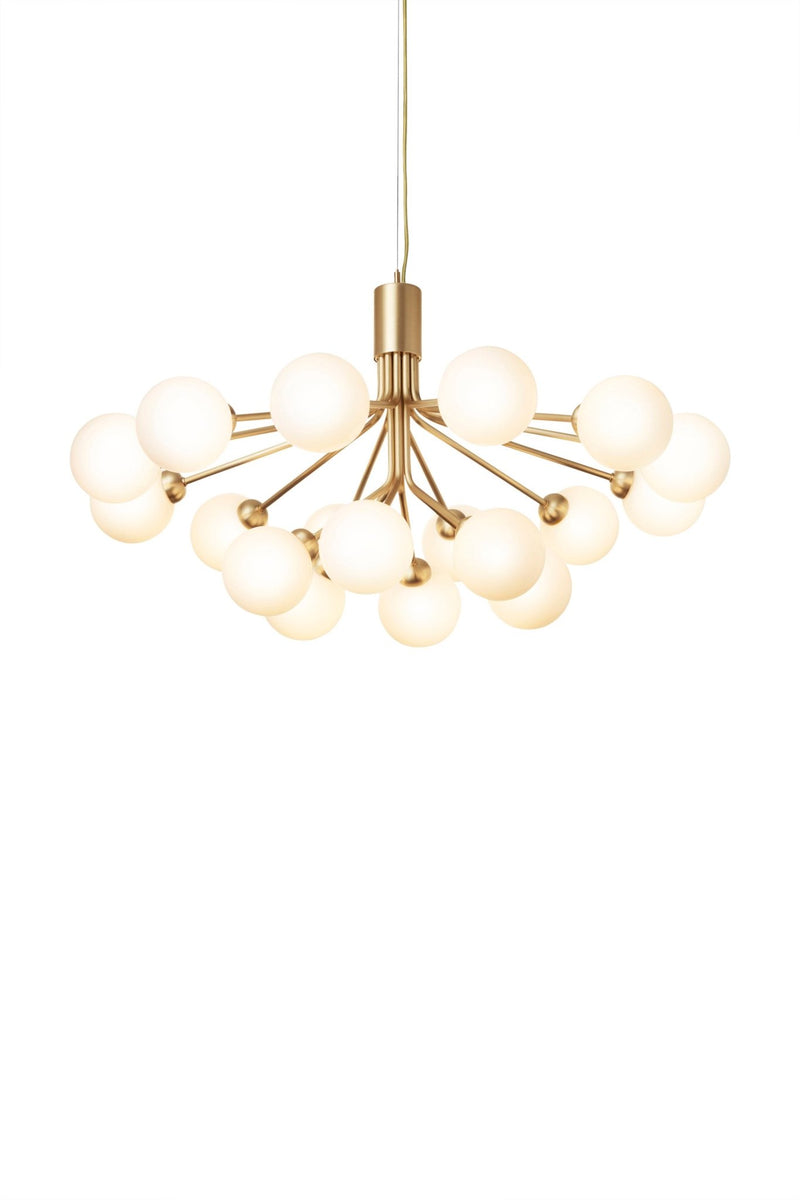 Apiales 18 Pendant - Nuura - Pendants - Brushed Brass/Opal White - HORNE