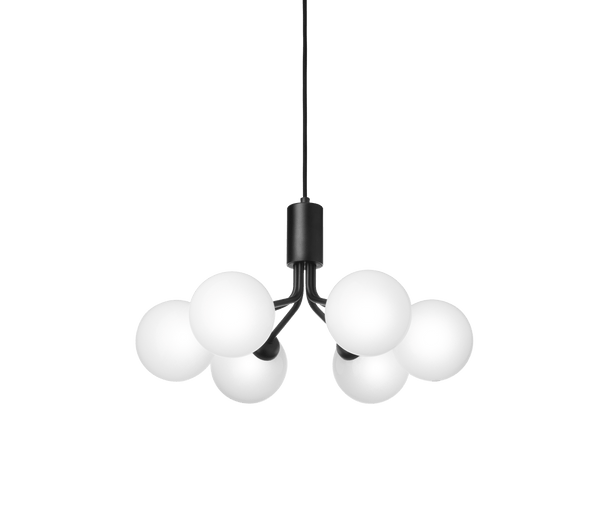 Apiales 6 Pendant - Nuura - Pendants - Satin Black/Opal White - HORNE