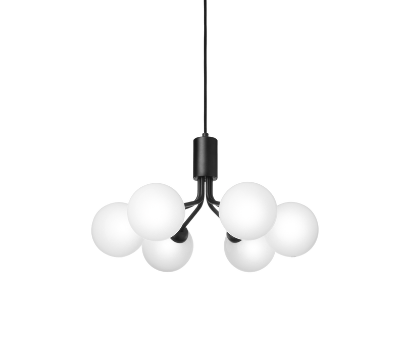 Apiales 6 Pendant - Nuura - Pendants - Satin Black/Opal White - HORNE