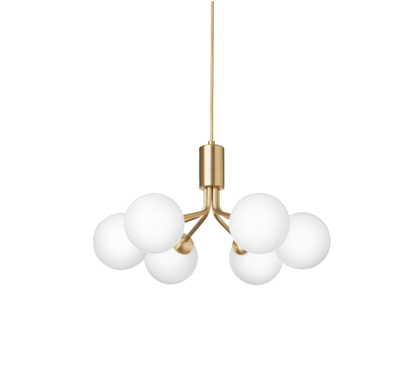 Apiales 6 Pendant - Nuura - Pendants - Brushed Brass/Opal - HORNE