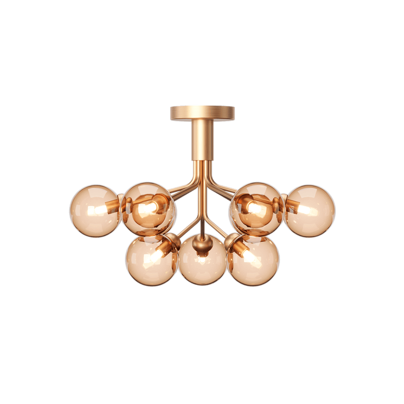 Apiales 9 Ceiling Light - Nuura - Chandeliers - Brushed Brass / Opal White - HORNE