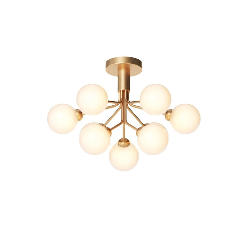 Apiales 9 Ceiling Light - Nuura - Chandeliers - Brushed Brass / Opal White - HORNE