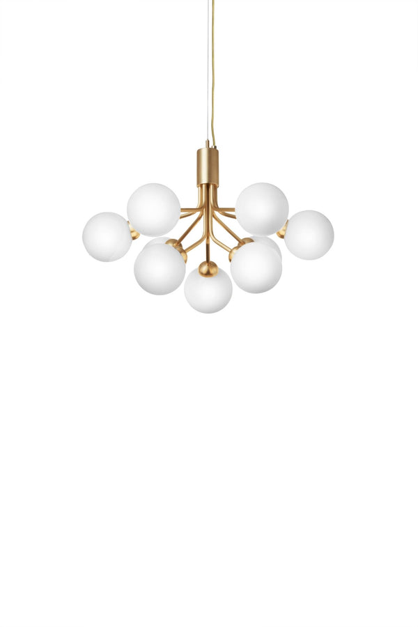 Apiales 9 Pendant - Nuura - Pendants - Brushed Brass/Opal White - HORNE