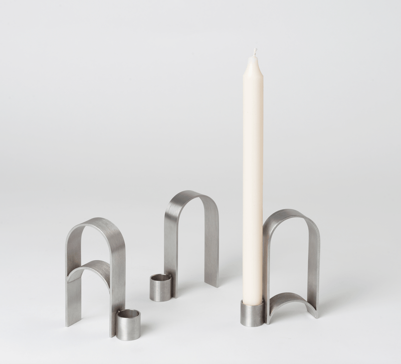 Arch Candleholder - Kristina Dam - Candle Holders - Vol 1 - Stainless Steel - HORNE