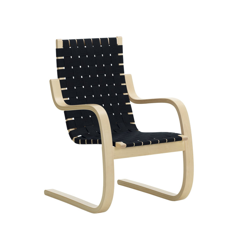 Armchair by Alvar Aalto - Artek - Chairs - Black & Black Webbing - HORNE