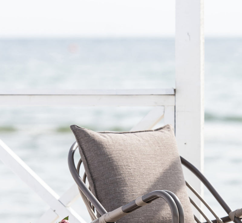 Arne Jacobsen Charlottenborg Exterior Chair - Sika Design - Outdoor Furniture - Dove White - Tempotest White Canvas - HORNE