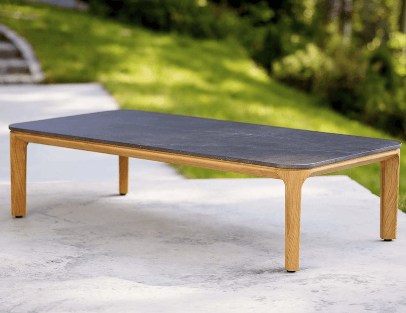 Aspect Coffee Table - Rectangle - Cane Line - Outdoor Furniture - Fossil Black Ceramic - HORNE