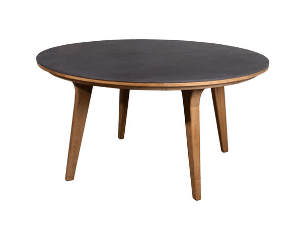 Aspect Teak Dining Table - Round - Cane Line - Outdoor Furniture - Fossil Black Ceramic - HORNE