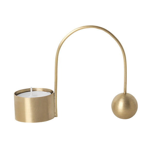 Balance Tealight Holder - Ferm Living - Candle Holders - Brass - HORNE
