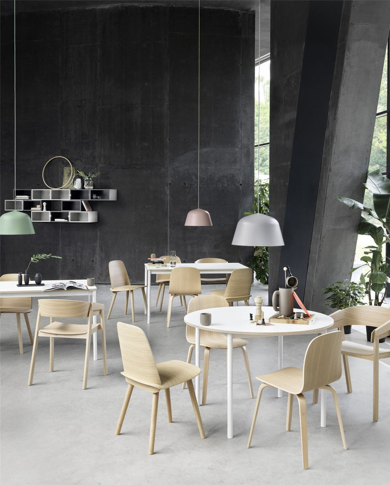 Base Round Table - Muuto - Table + Task - White Top/Plywood/Black Base - HORNE