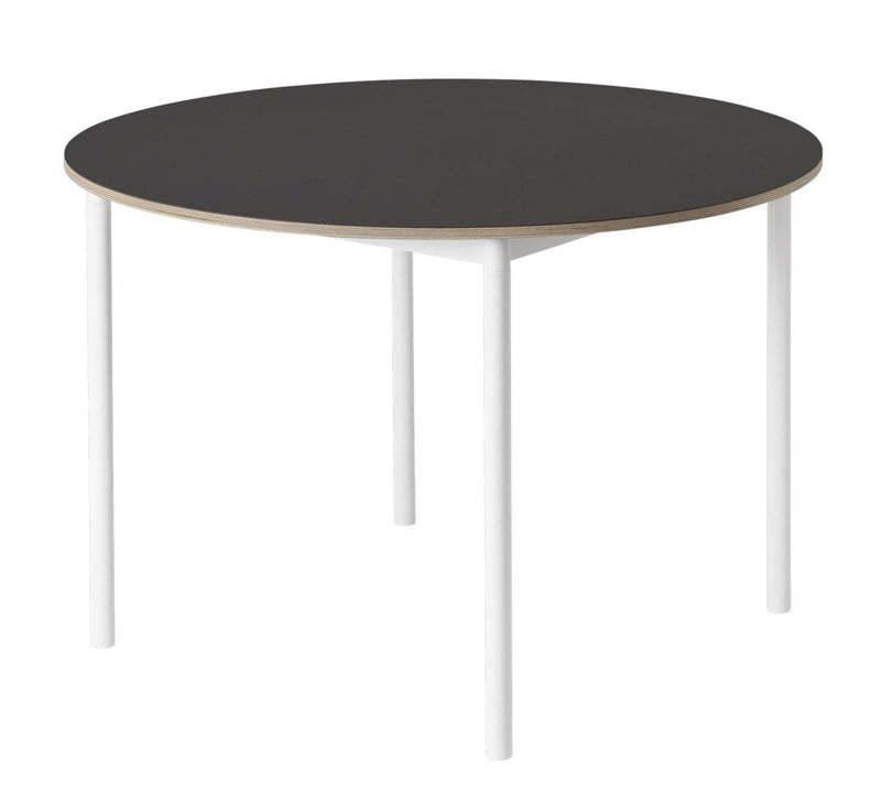 Base Round Table - Muuto - Table + Task - White Top/Plywood/Black Base - HORNE