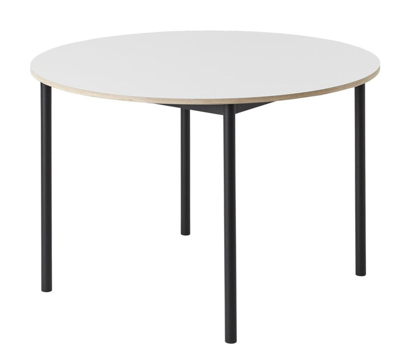 Base Round Table - Muuto - Table + Task - White Top/Plywood/Black Base - HORNE
