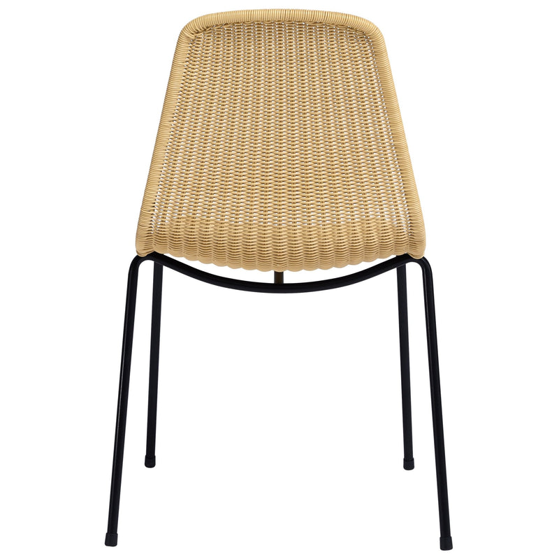Basket Outdoor Dining Chair - Feelgood Designs - Outdoor Furniture - Wheat Seat/ Black Frame - HORNE