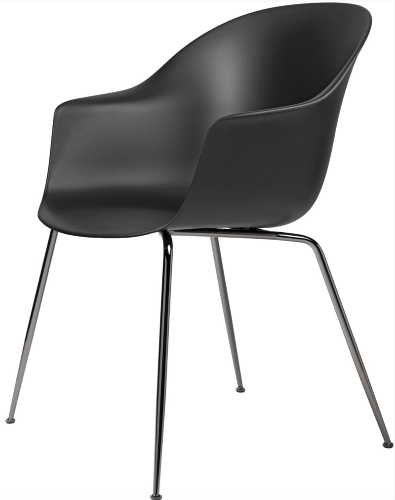 Bat Dining Armchair - Black Chrome Base - Gubi - Chairs - Black - HORNE