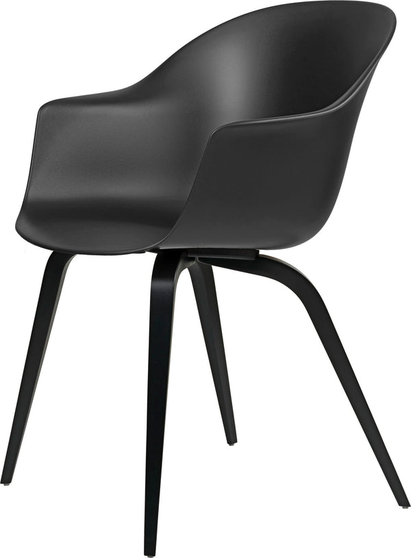 Bat Dining Armchair - Black Stained Beech Base - Gubi - Chairs - Black - HORNE