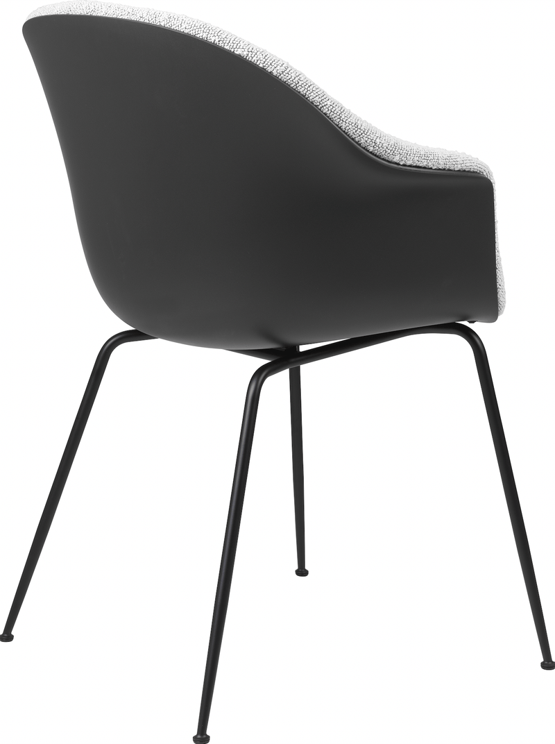 Bat Dining Armchair, Front Upholstered - Black Matte Base - Gubi - Chairs - Black - Gabriel Tempt - 60152 - HORNE
