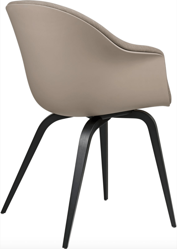 Bat Dining Armchair, Front Upholstered - Black Stained Beech - Gubi - Chairs - Black - Gabriel Tempt - 60152 - HORNE