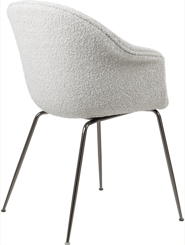 Bat Dining Armchair, Fully Upholstered - Black Chrome Base - Gubi - Chairs - Canvas 2 - 0674 - HORNE