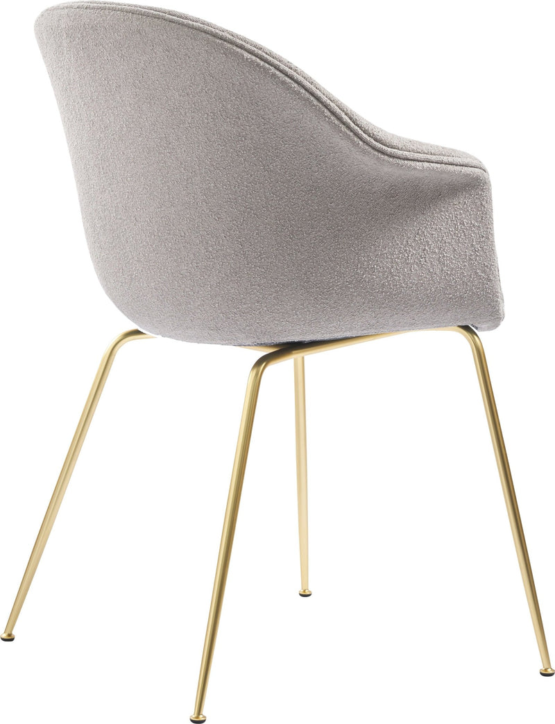 Bat Dining Armchair, Fully Upholstered - Brass Base - Gubi - Chairs - Canvas 2 - 0674 - HORNE