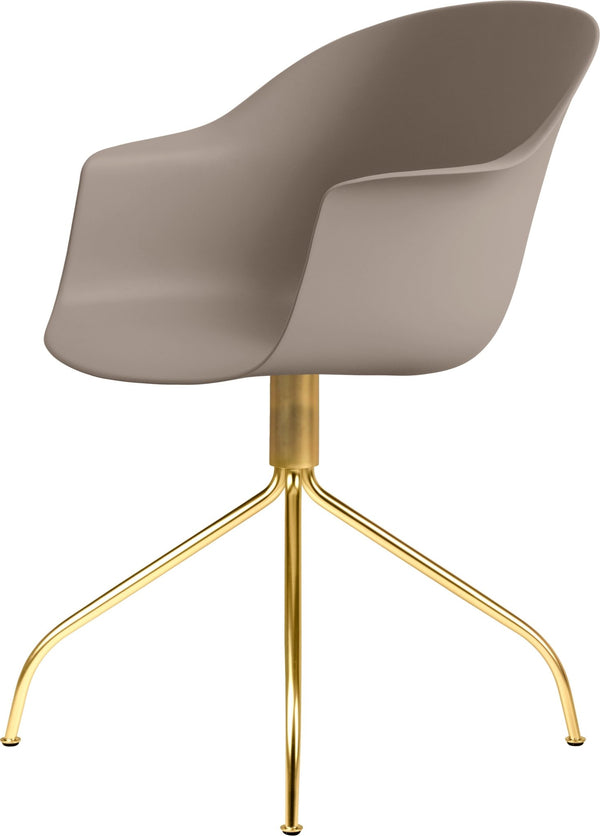 Bat Meeting Armchair - Brass Swivel Base - Gubi - Chairs - New Beige - HORNE