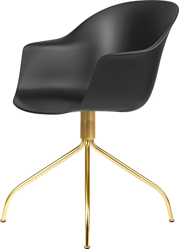 Bat Meeting Armchair - Brass Swivel Base - Gubi - Chairs - Black - HORNE