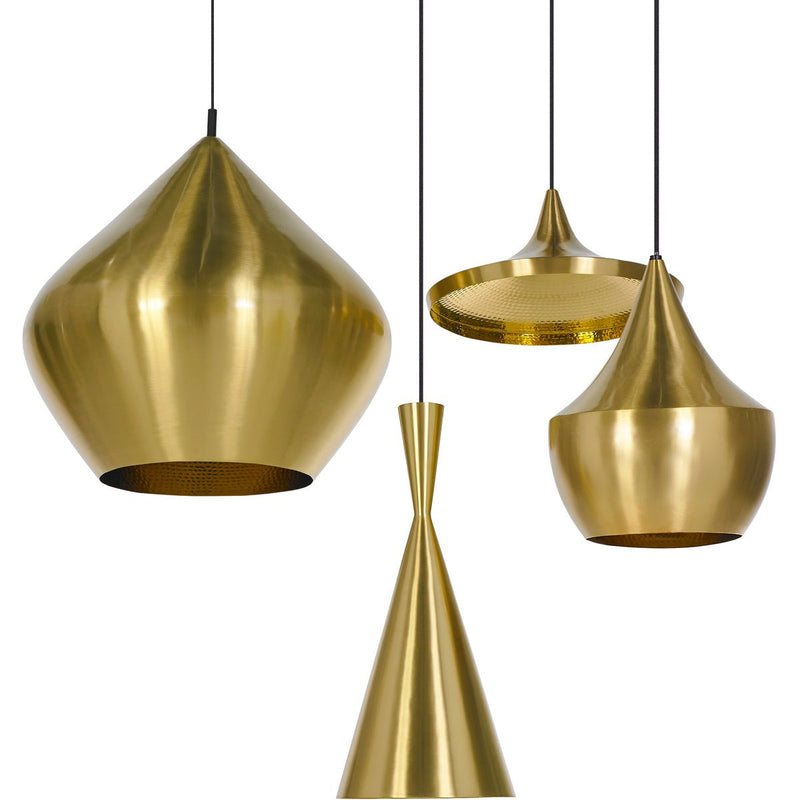 Beat Tall Pendant - Brass