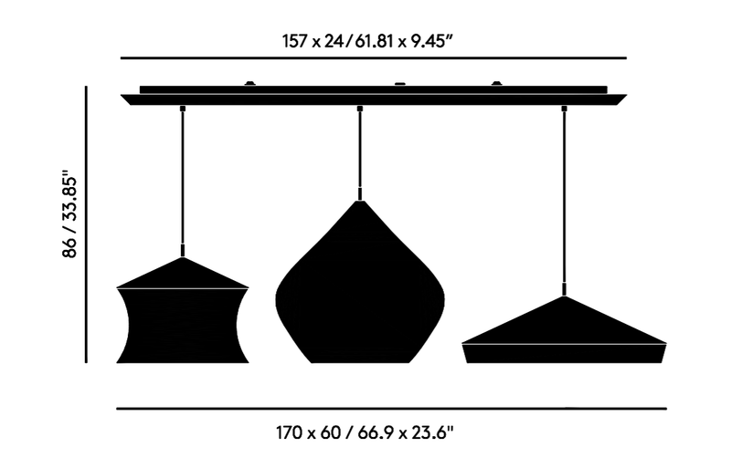 Beat Trio Linear LED Pendant System - Tom Dixon - Pendants - HORNE