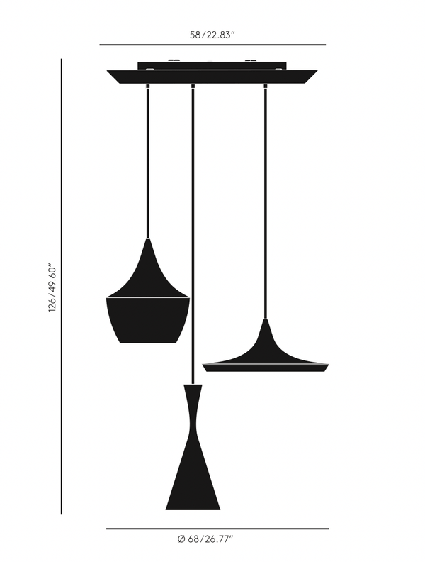 Beat Trio Round LED Pendant System - Tom Dixon - Pendants - HORNE