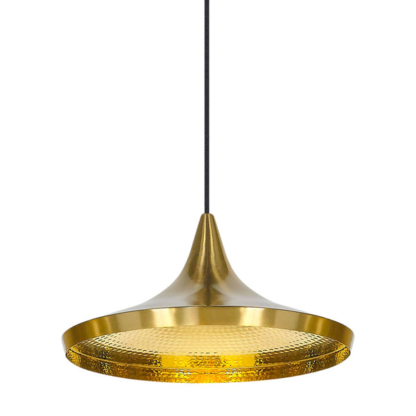 Beat Wide Pendant - Brass