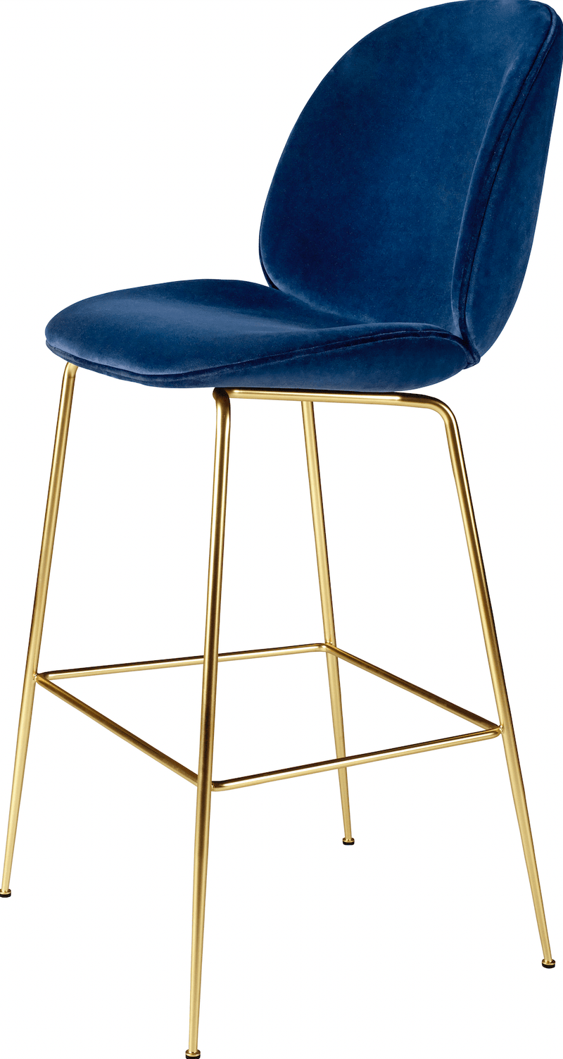 Beetle Bar Chair - Fully Upholstered - Gubi - Stools + Benches + Ottomans - Black Chrome - Canvas 2 - 0674 - HORNE