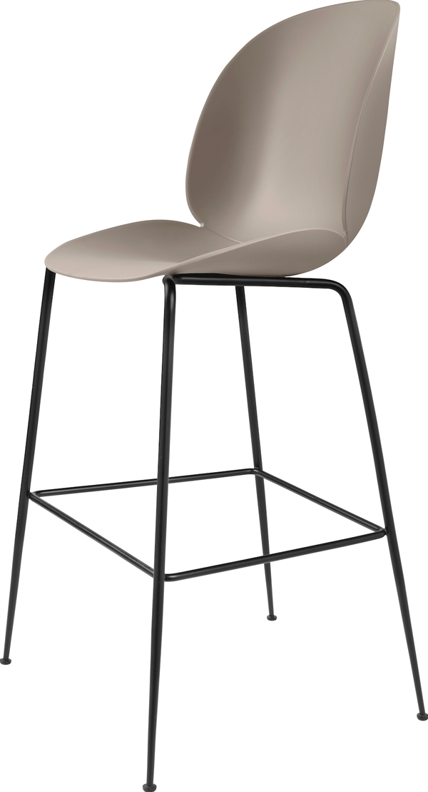 Beetle Bar Chair Un - Upholstered - Gubi - Stools + Benches + Ottomans - Black Matte - New Beige - HORNE