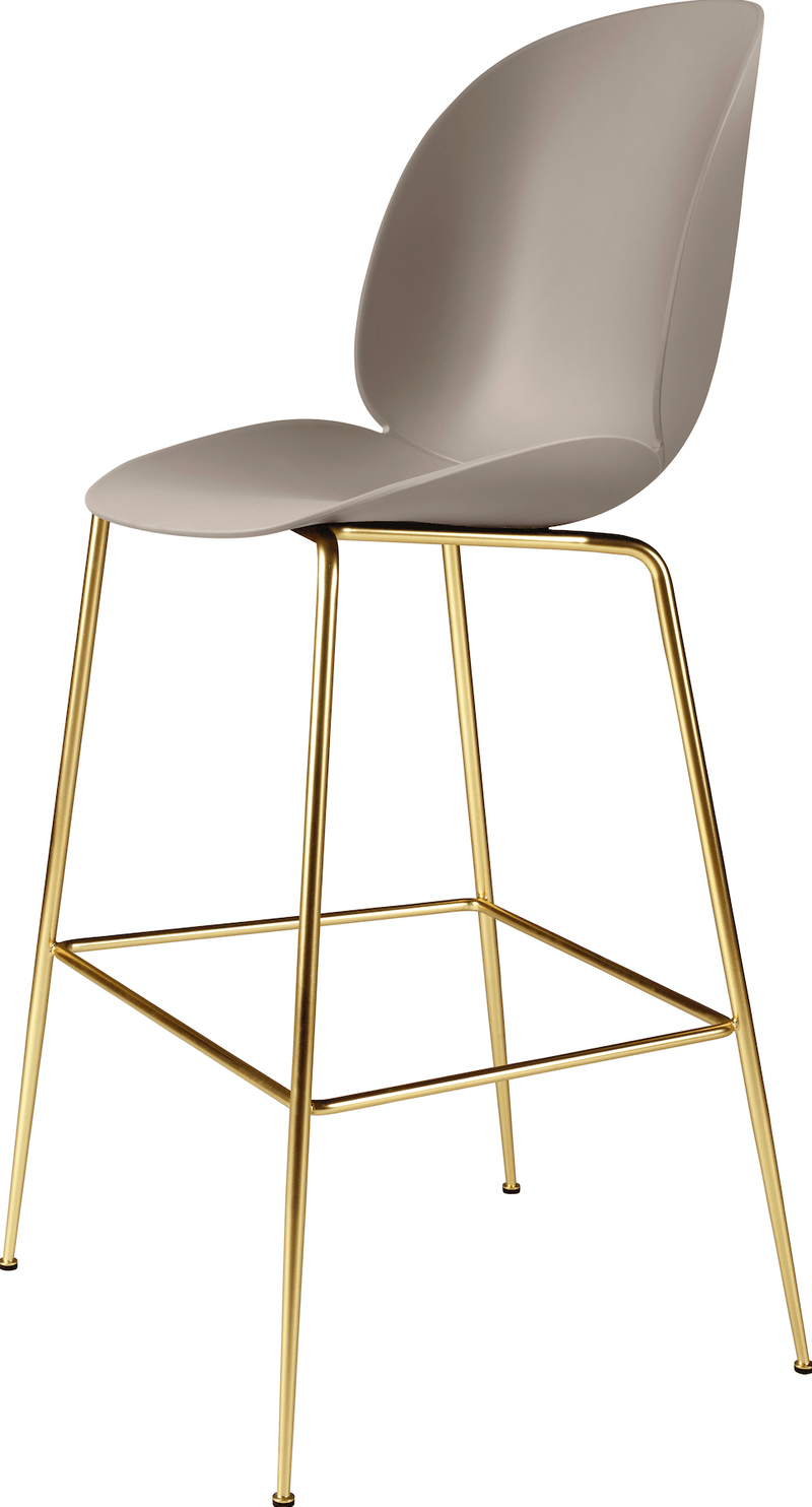 Beetle Bar Chair Un - Upholstered - Gubi - Stools + Benches + Ottomans - Black Chrome - Black - HORNE