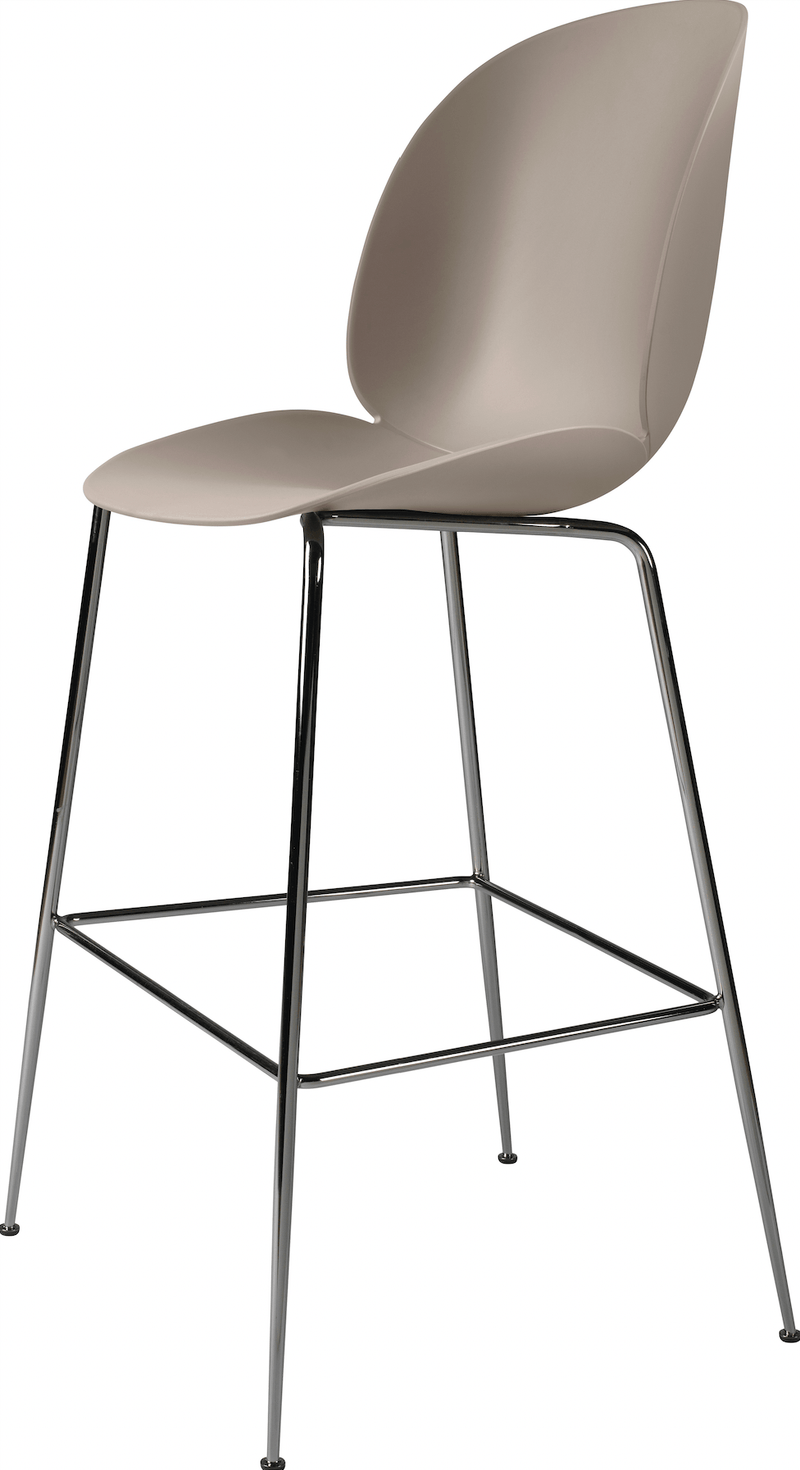 Beetle Bar Chair Un - Upholstered - Gubi - Stools + Benches + Ottomans - Black Chrome - Black - HORNE