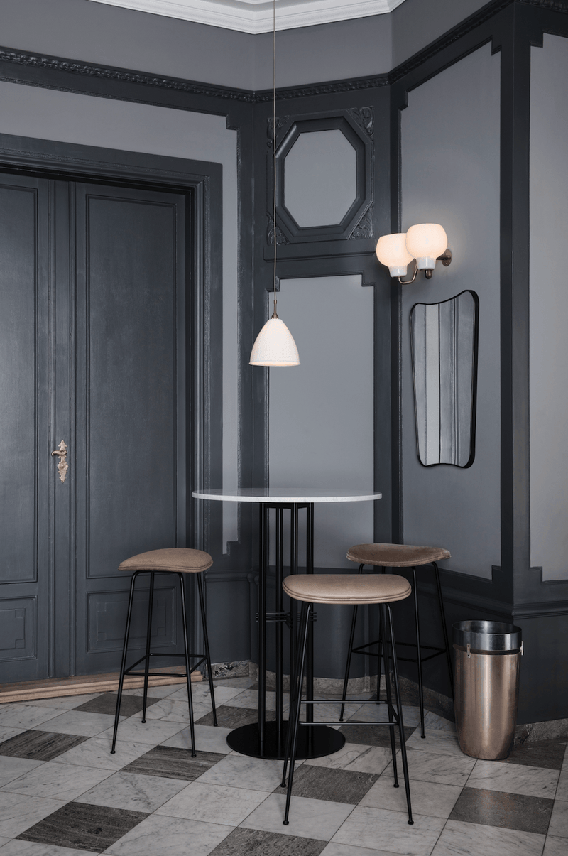 Beetle Bar Stool - Fully Upholstered - Gubi - Stools + Benches + Ottomans - Black Chrome - Canvas 2 - 0674 - HORNE